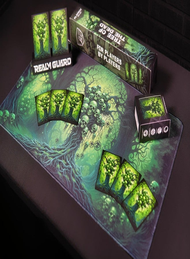 Realm Guard مجموعة Realm Guard من 100 قطعة من أغطية بطاقات TCG/MTG غير اللامعة (شجرة الموتى باللونين الأخضر والأسود) - Image 2